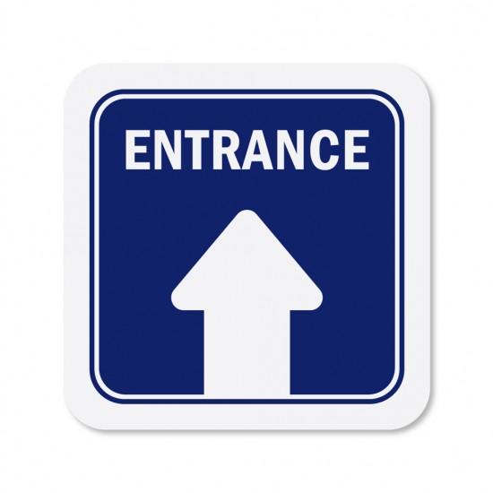 Covid-19 Floor Sticker Entrance Dark Blue 26x26cm 3pcs